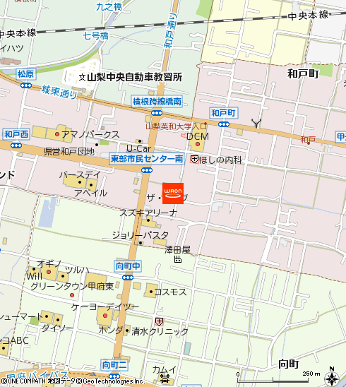 ザ・ビッグ甲府和戸店付近の地図